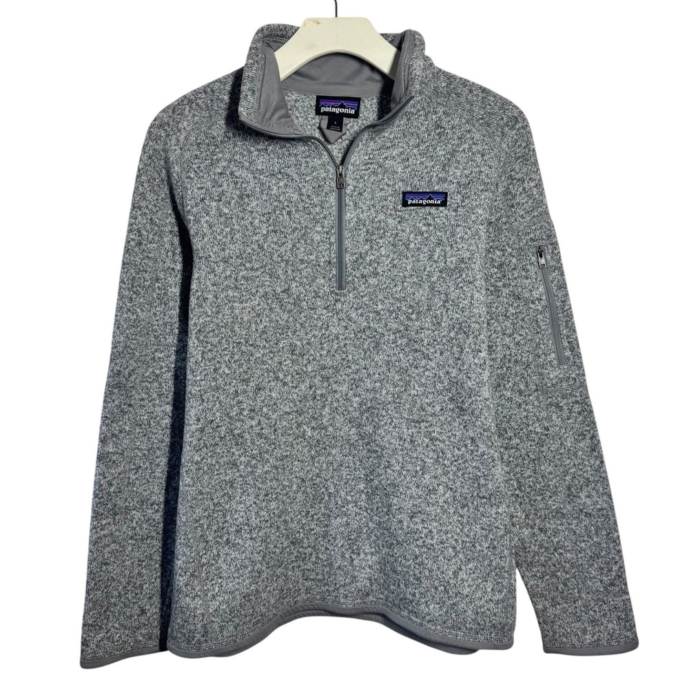 Patagonia Better Sweater 1/4 Zip Pullover Grey‎ Heather Fleece Women L Gorpcore